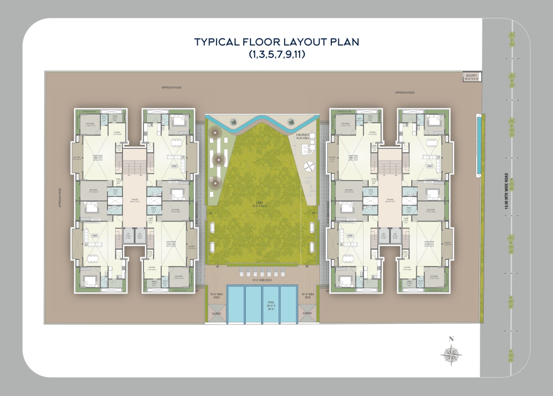 Typical Floor Layout Plan (1,3,5,7,9,11)