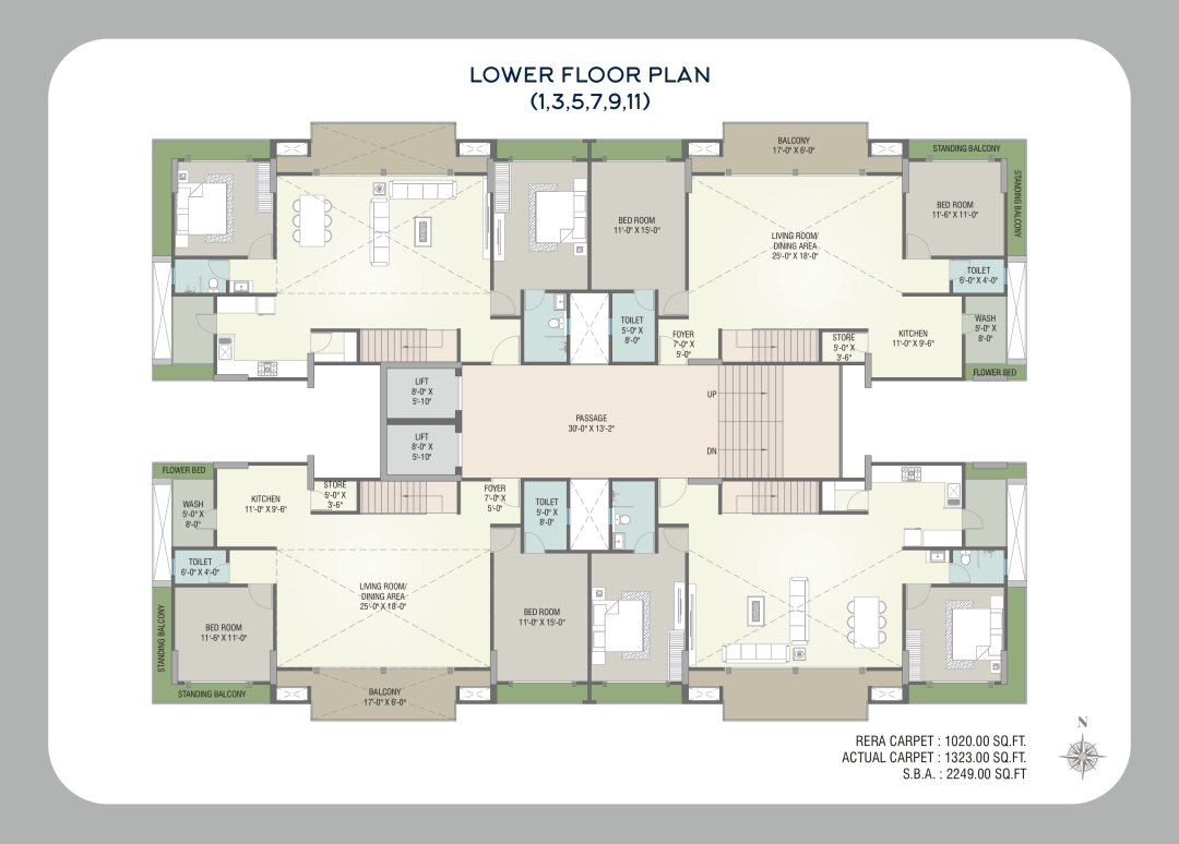 Lower Floor Plan (1,3,57,9,11)